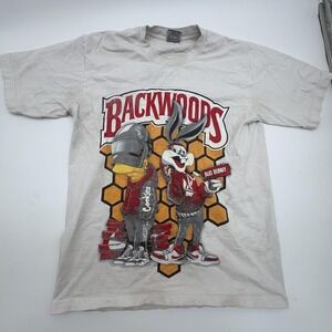 Backwoods Pro 5 Shirt Mens L White Long Sleeve Bugs Bunny Graphic Streetwear Tee